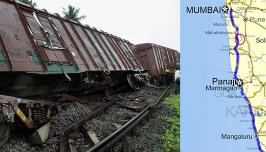 Konkan railway derails at Ratnagiri
